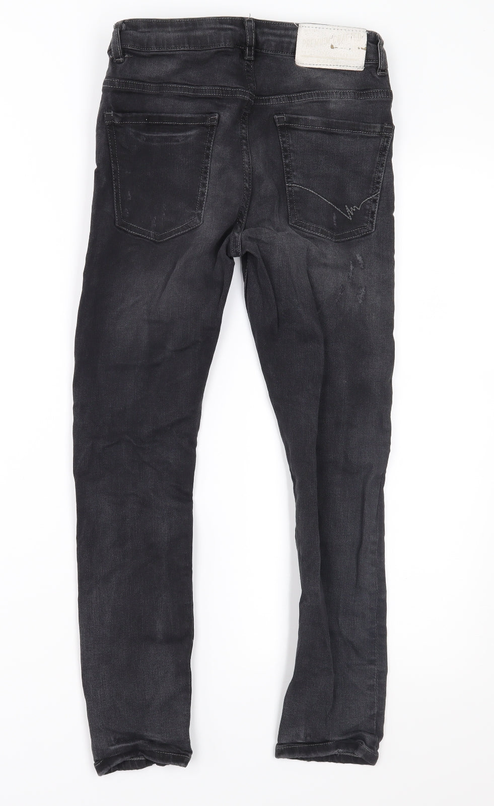 Zara Boys Black  Denim Skinny Jeans Size 12 Years - Distressed