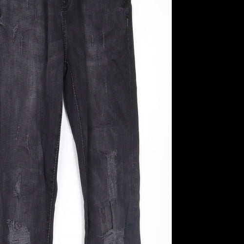 Zara Boys Black  Denim Skinny Jeans Size 12 Years - Distressed