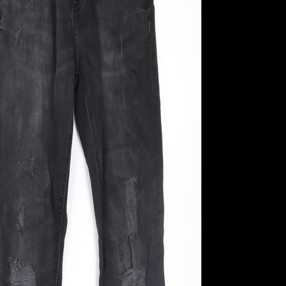 Zara Boys Black  Denim Skinny Jeans Size 12 Years - Distressed