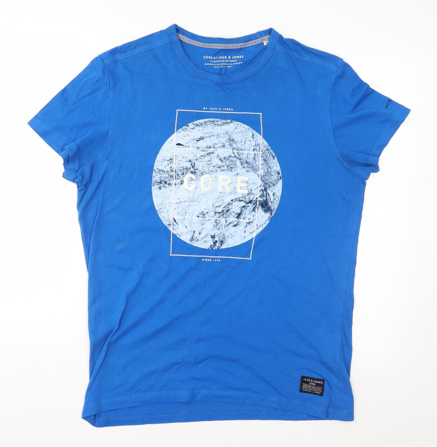 JACK & JONES Mens Blue  Jersey  T-Shirt Size L