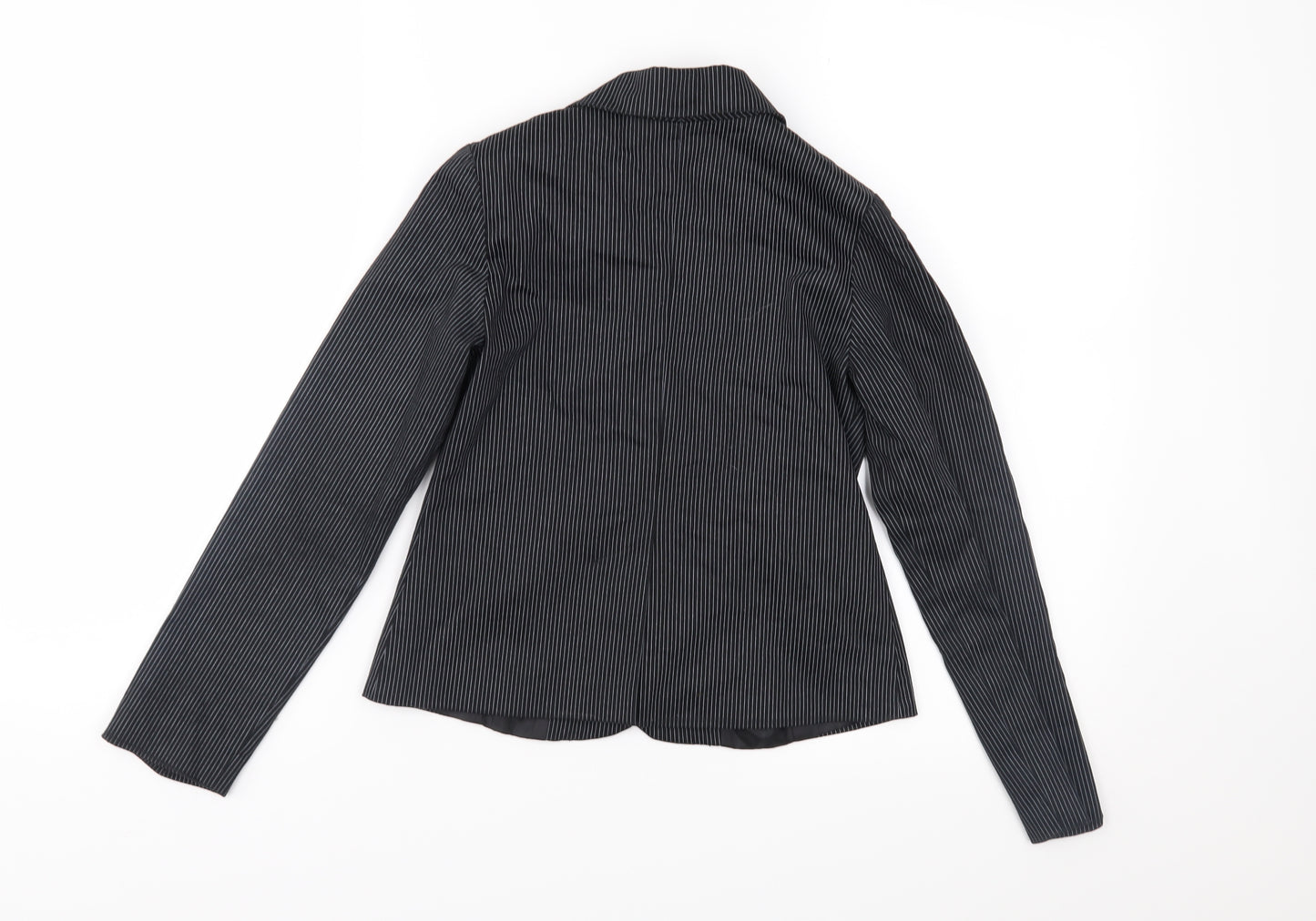id:X Girls Black Striped  Jacket  Size 10 Years