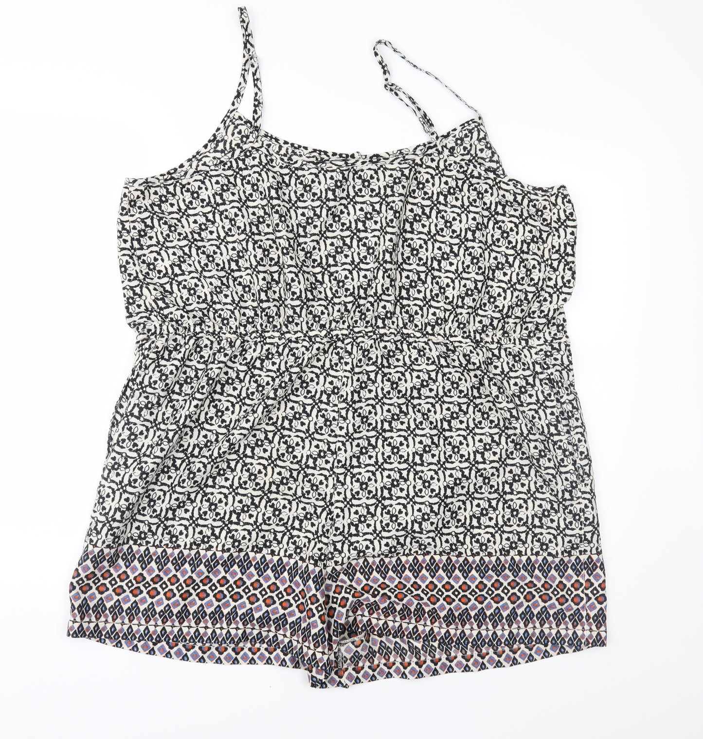 New Look Womens Black Geometric  Playsuit One-Piece Size 18