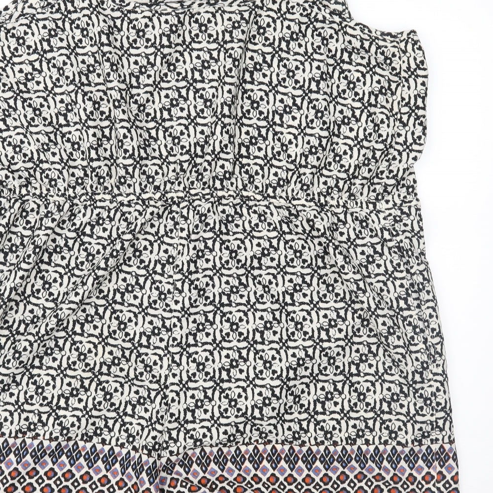 New Look Womens Black Geometric  Playsuit One-Piece Size 18