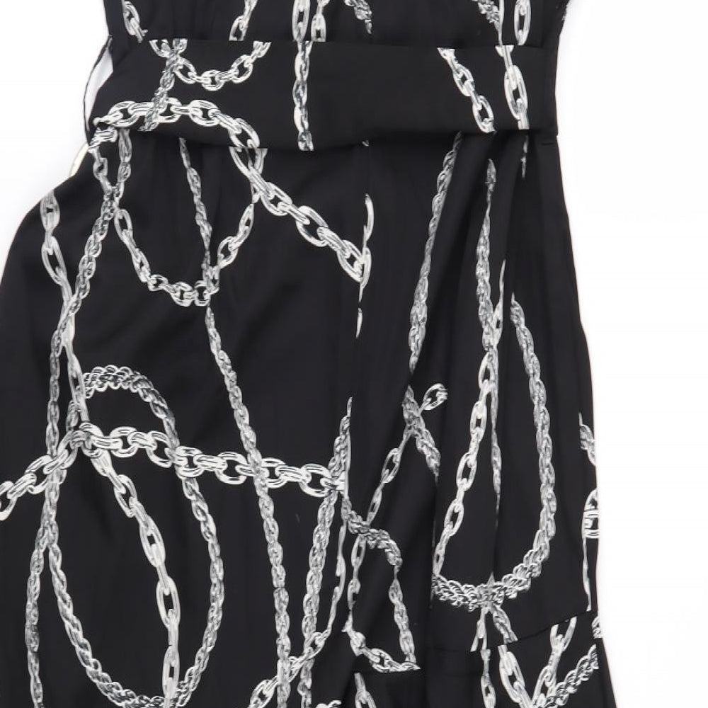 Simply Be Womens Black Geometric  Fit & Flare  Size 12