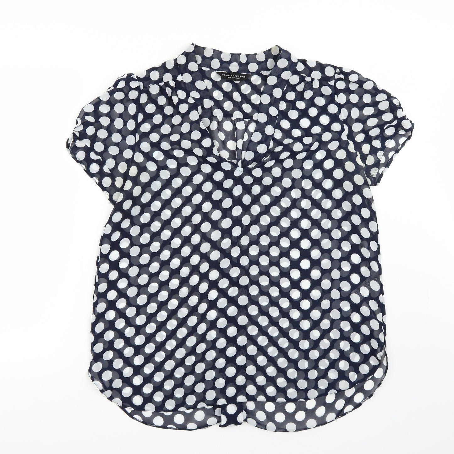 Dorothy Perkins Womens Blue Polka Dot  Basic Blouse Size 16