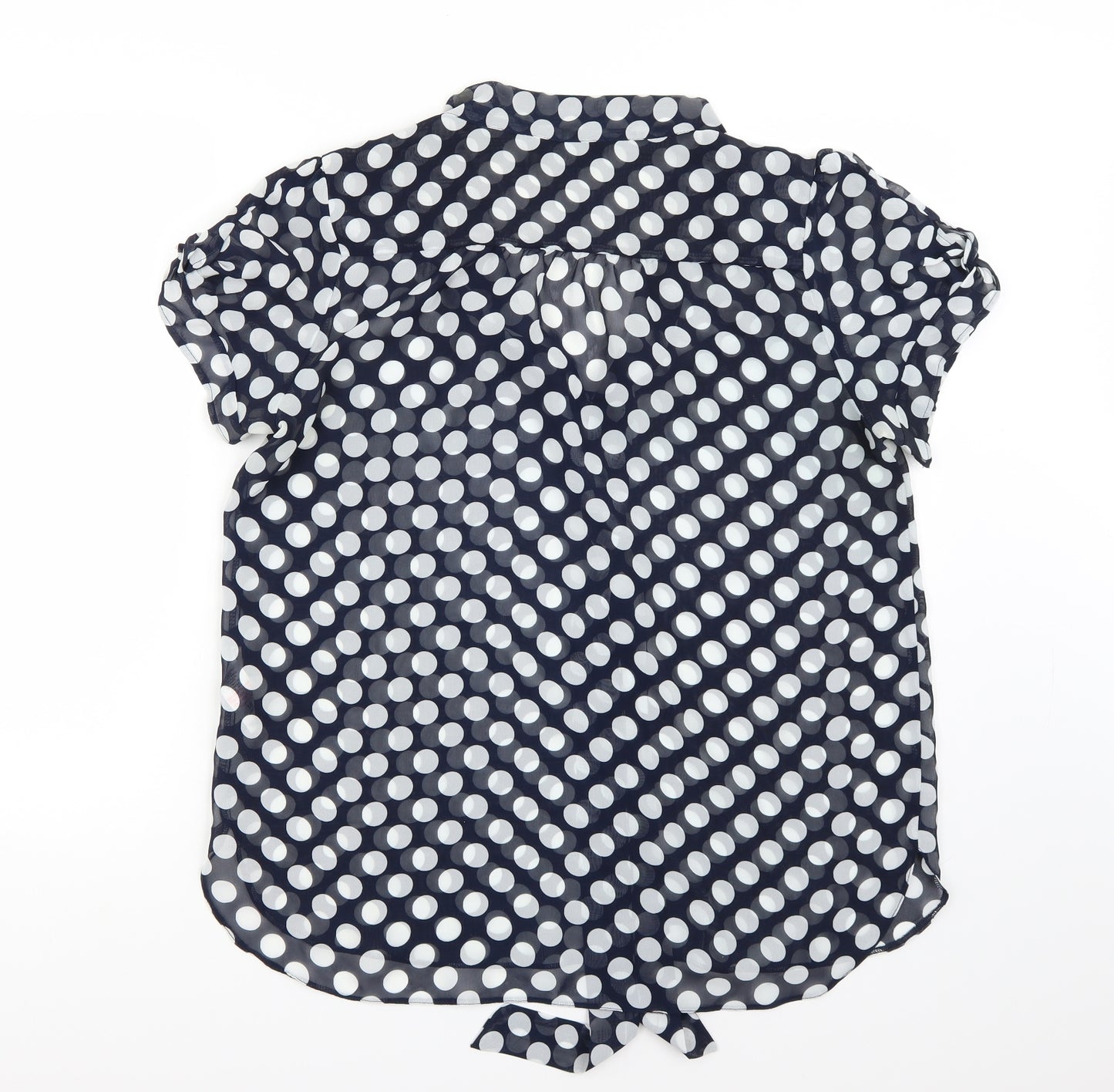 Dorothy Perkins Womens Blue Polka Dot  Basic Blouse Size 16