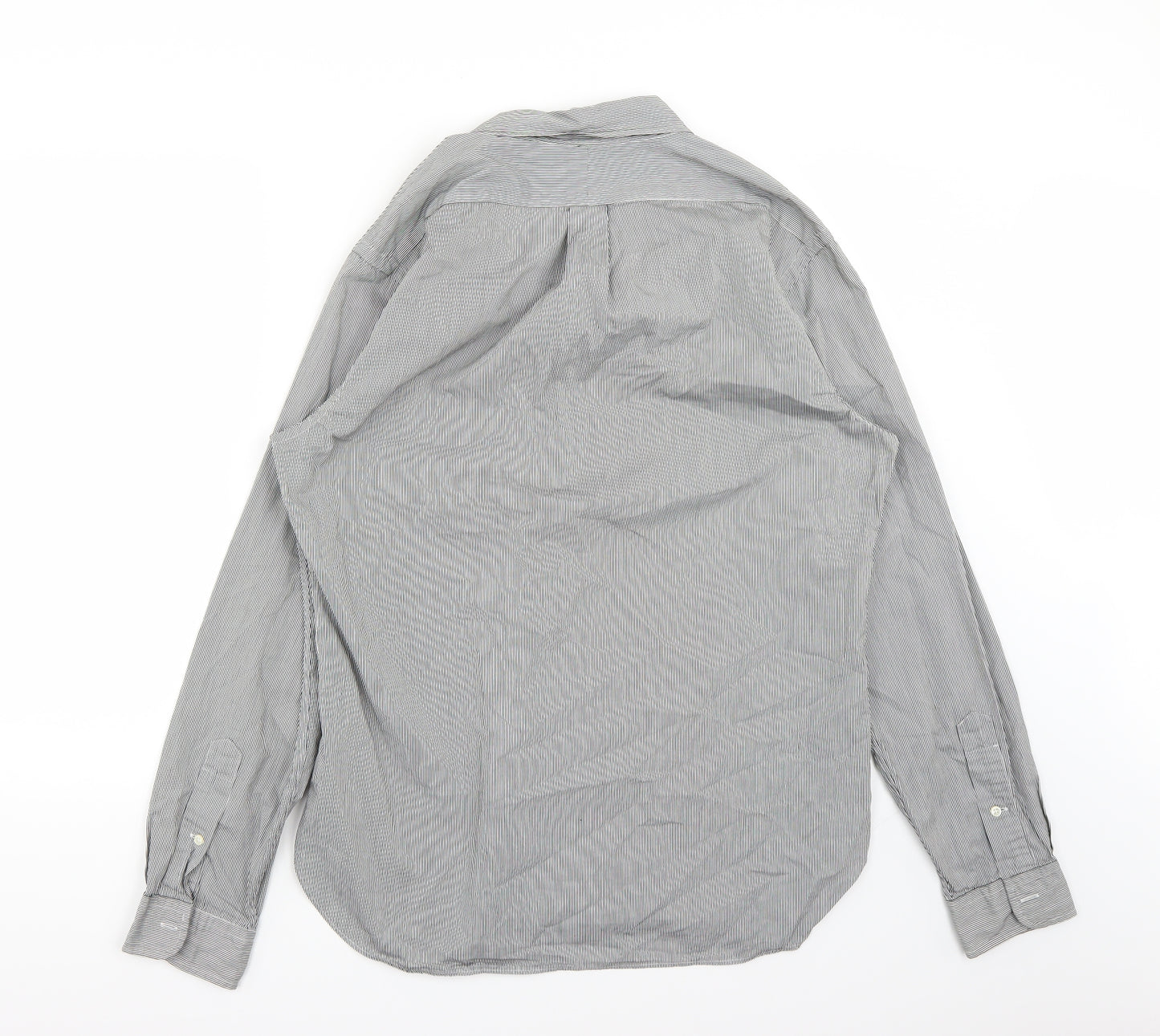 Polo Ralph Lauren Mens White Striped   Button-Up Size 16