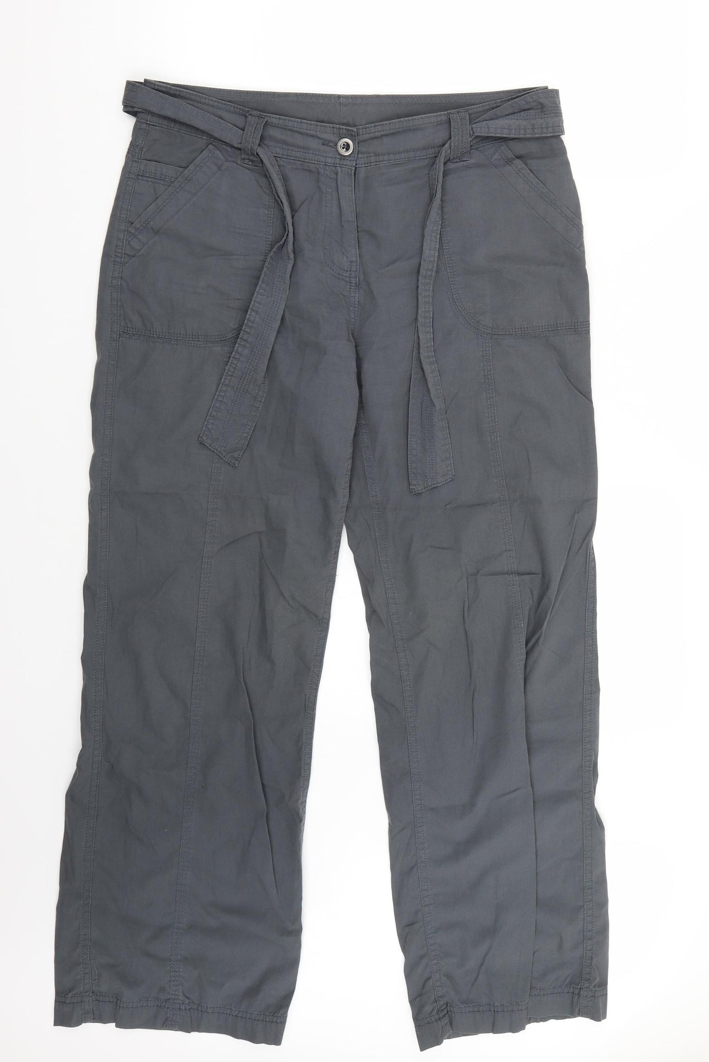 Marks and Spencer Womens Grey   Cargo Trousers Size 12 L30 in