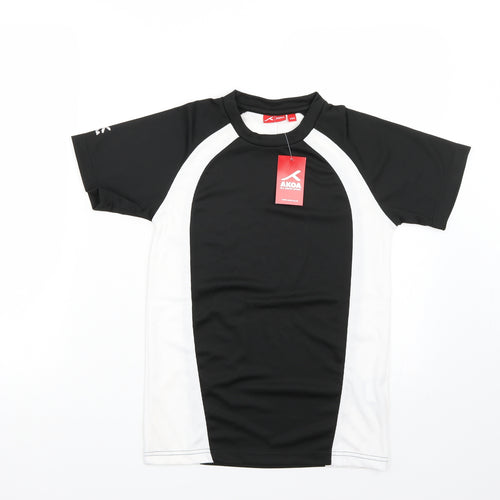 akoa Boys Black  Rayon Basic T-Shirt Size 2XS
