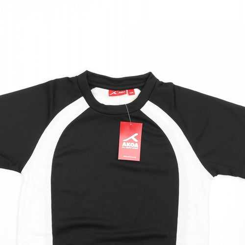akoa Boys Black  Rayon Basic T-Shirt Size 2XS