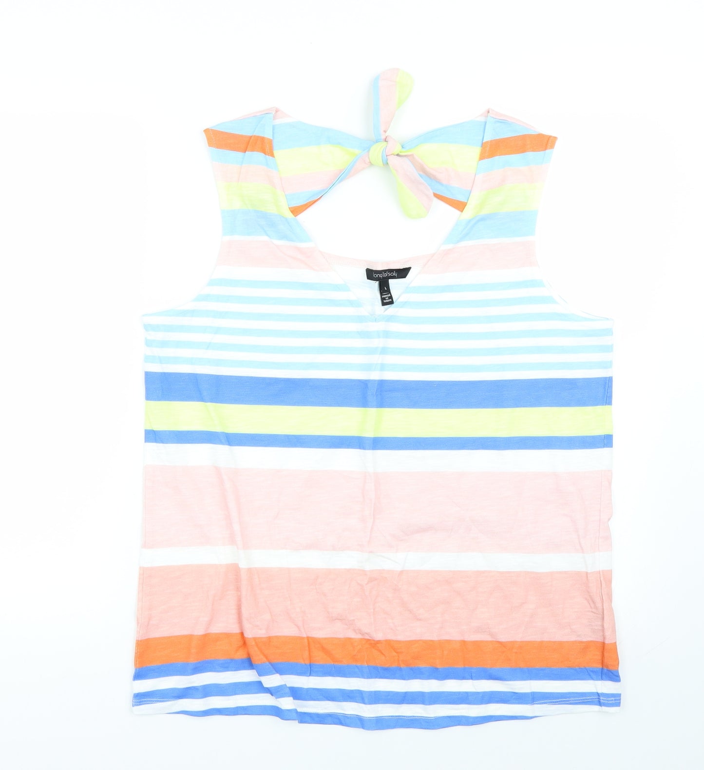 Long Tall Sally Womens Multicoloured Striped  Basic T-Shirt Size L