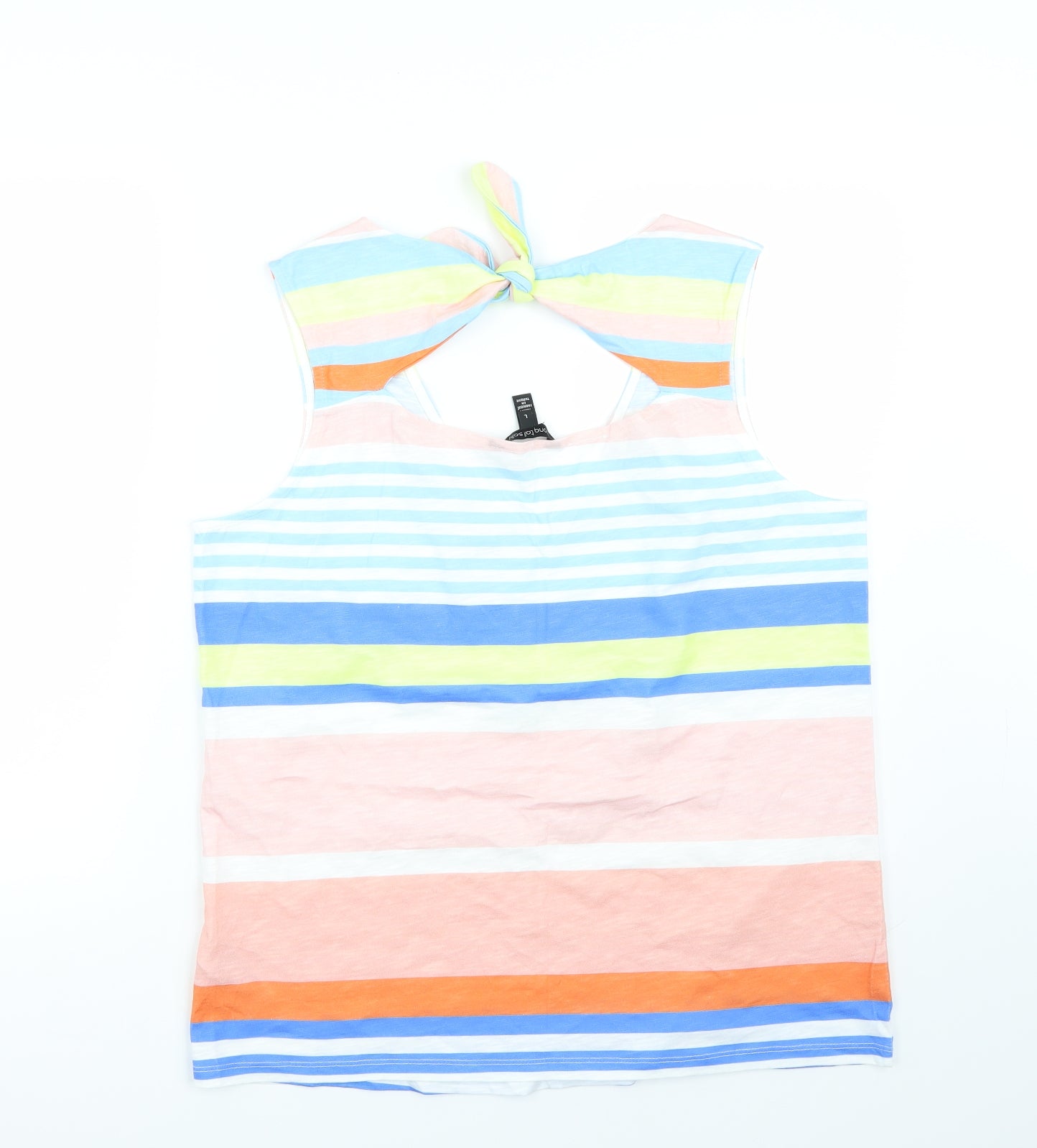 Long Tall Sally Womens Multicoloured Striped  Basic T-Shirt Size L