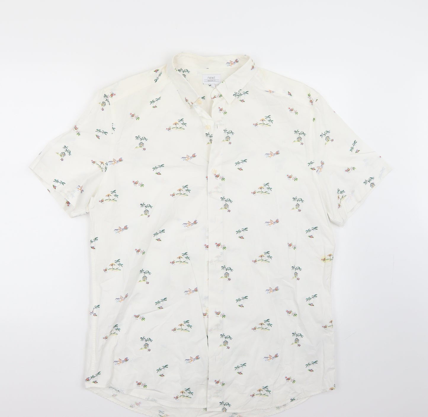 NEXT Mens White    Button-Up Size L