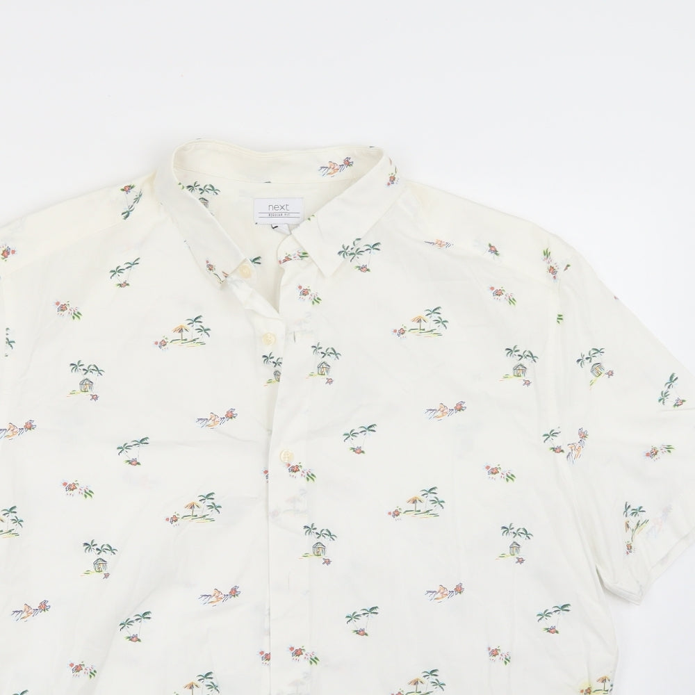 NEXT Mens White    Button-Up Size L