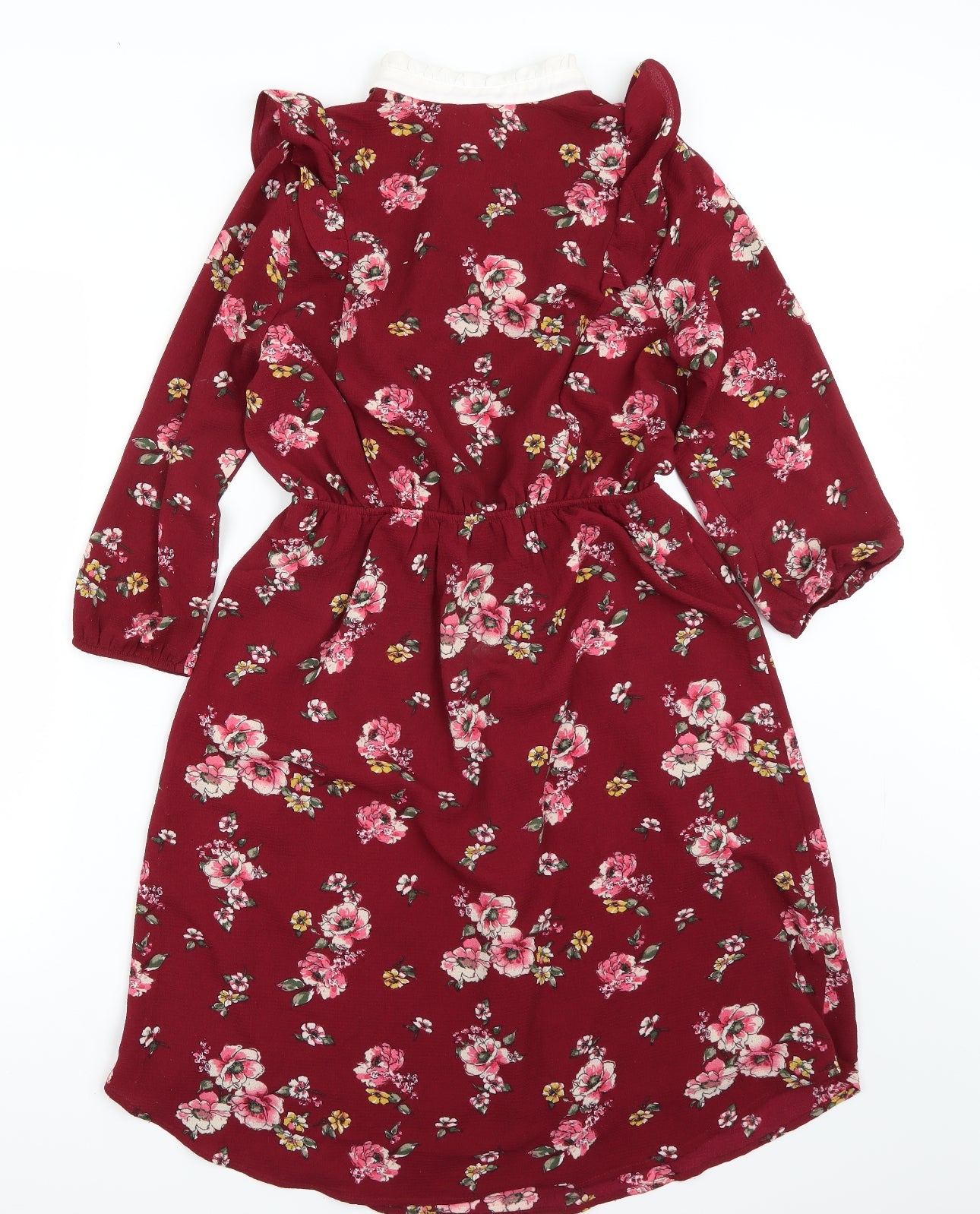 Monteau Womens Red Floral  A-Line  Size M