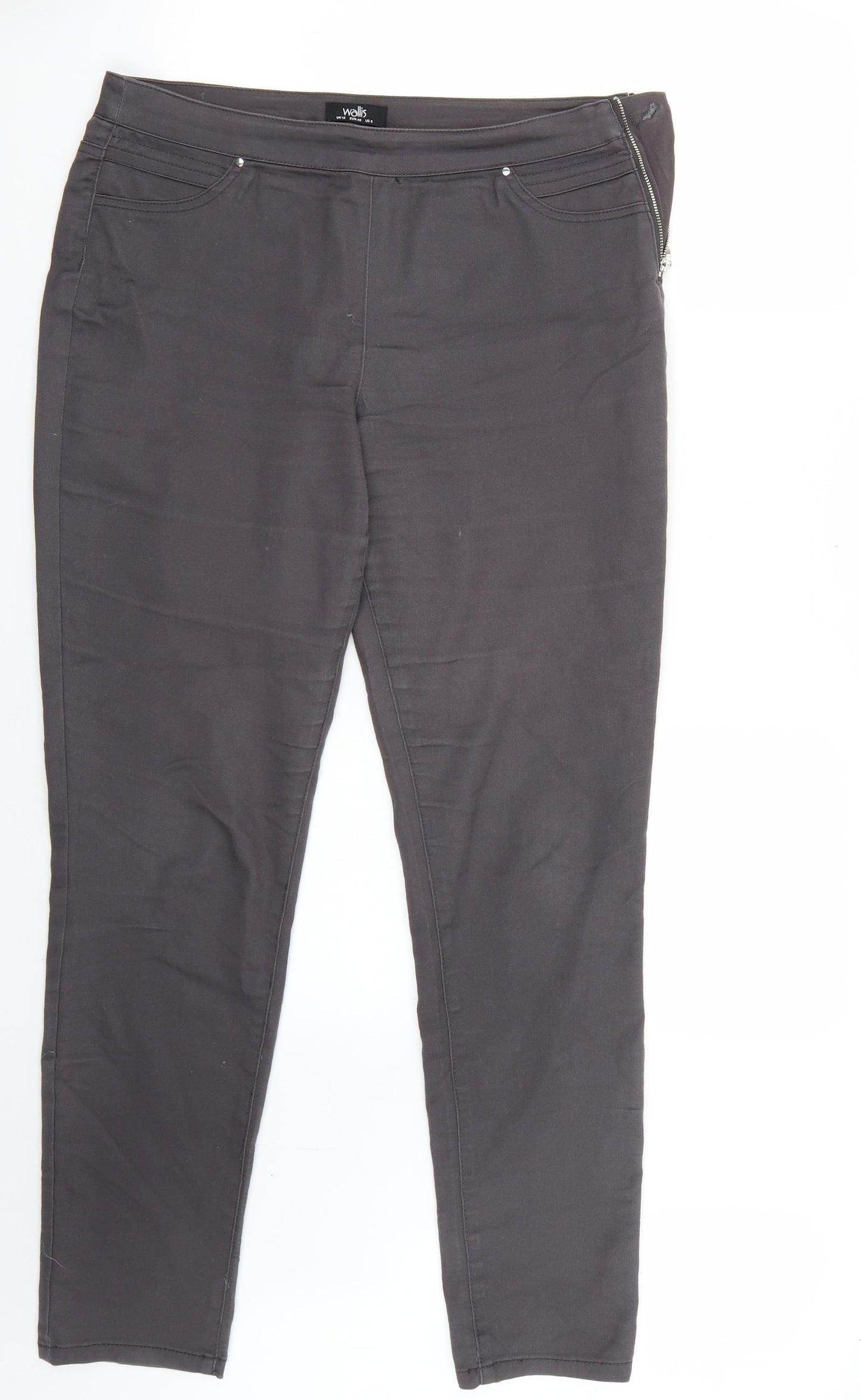 Wallis Womens Grey   Straight Jeans Size 12 L30 in