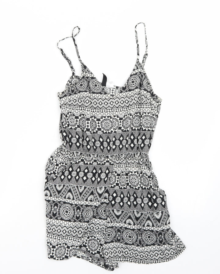 H&M Womens White Playsuit One-Piece Size 4