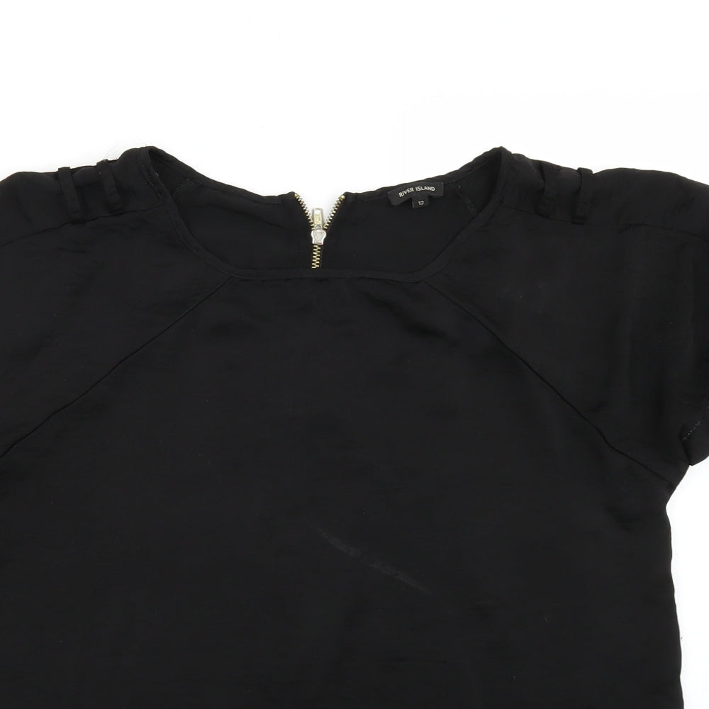Riverisland Womens Black   Basic Blouse Size 12