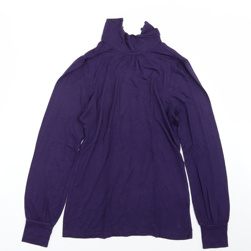 Oasis Womens Purple  Chambray Basic T-Shirt Size 12