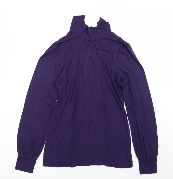 Oasis Womens Purple  Chambray Basic T-Shirt Size 12
