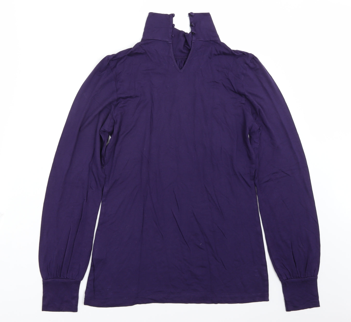 Oasis Womens Purple  Chambray Basic T-Shirt Size 12