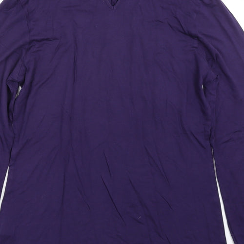 Oasis Womens Purple  Chambray Basic T-Shirt Size 12