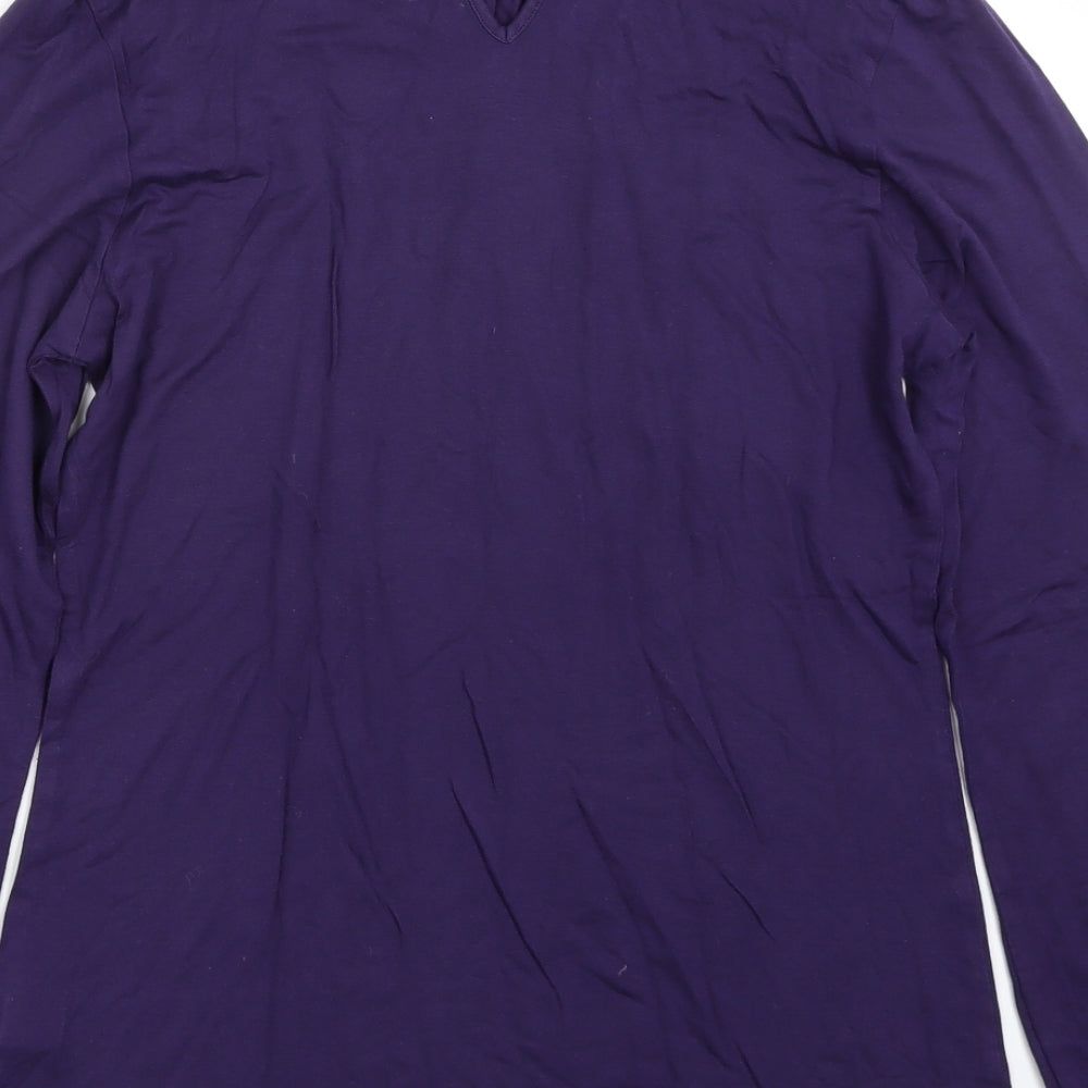 Oasis Womens Purple  Chambray Basic T-Shirt Size 12