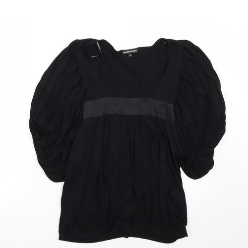 Warehouse Womens Black   Basic T-Shirt Size 12