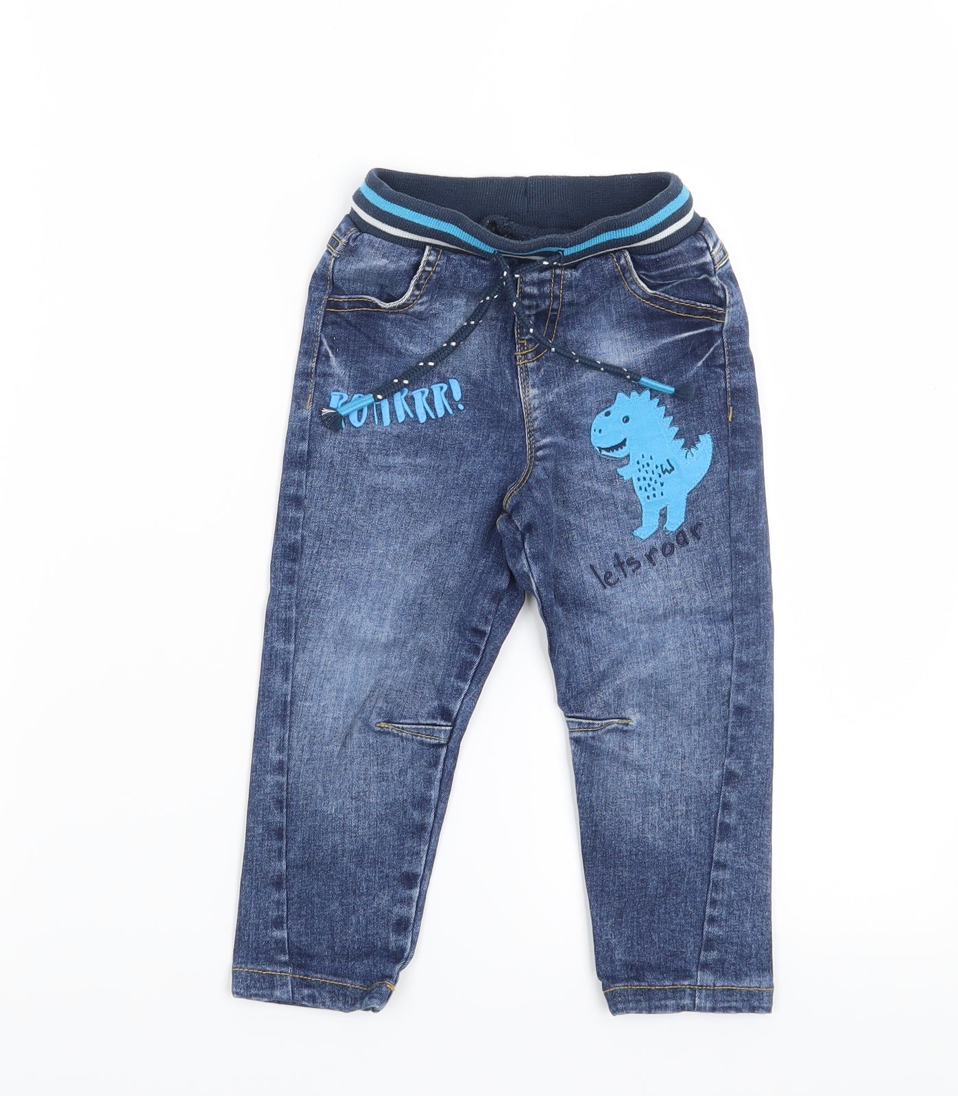 George Boys Blue   Cargo Jeans Size 18-24 Months  - Dinosaur