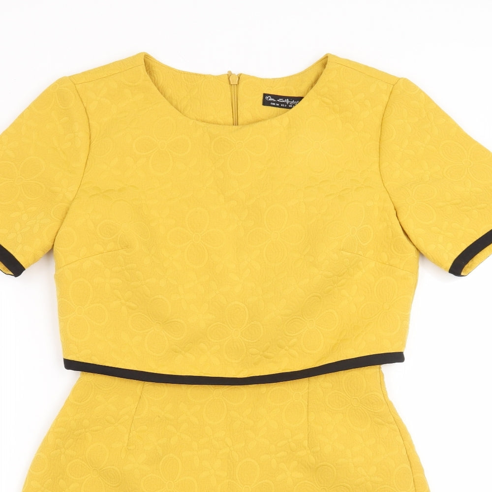 Miss Selfridge Womens Yellow   Shift  Size 6