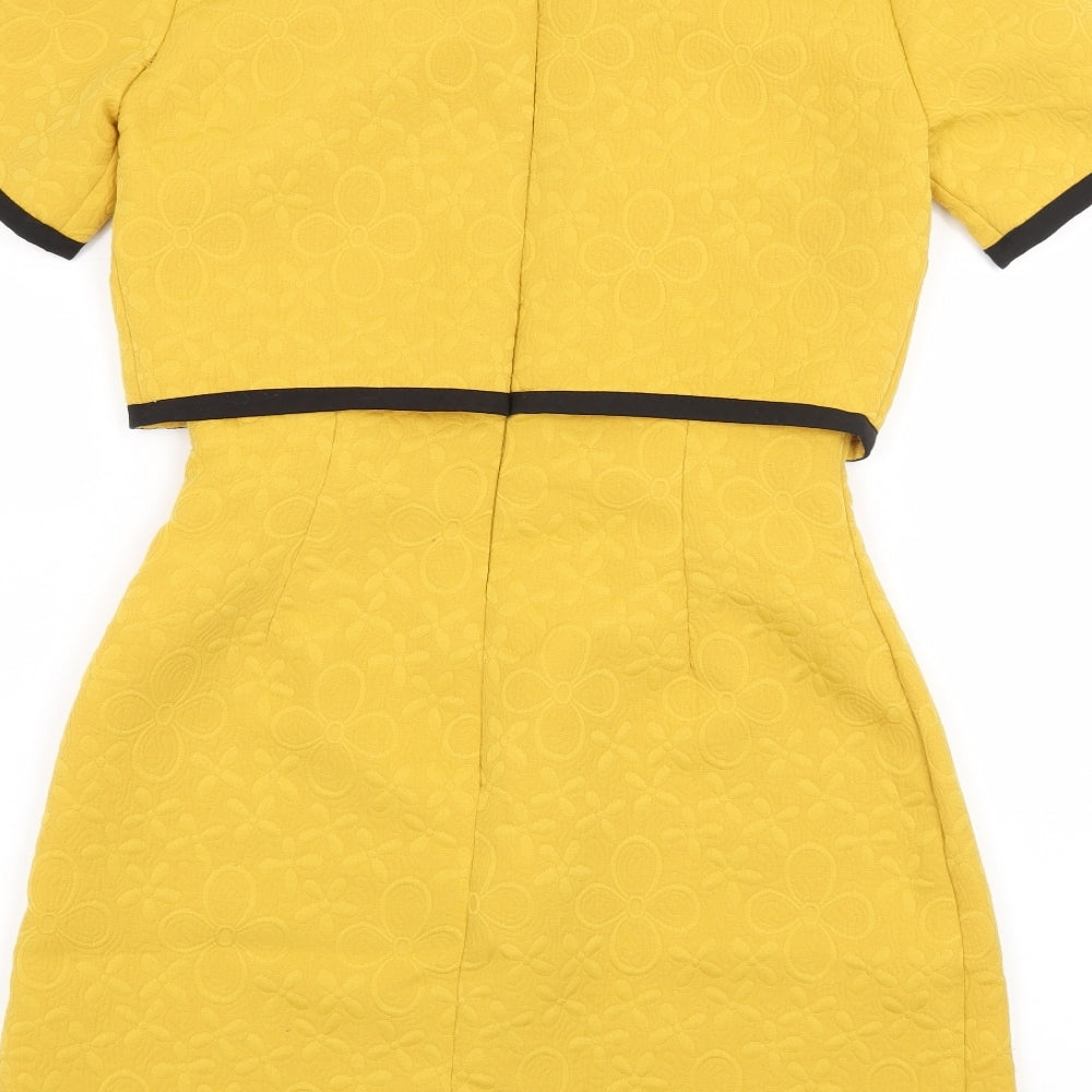Miss Selfridge Womens Yellow   Shift  Size 6