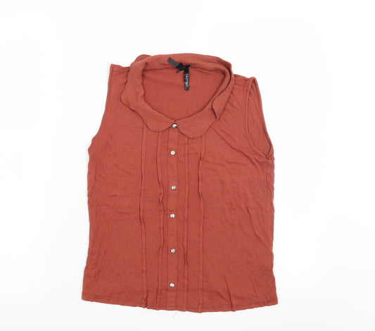 Front view of Atmosphere women’s orange basic blouse, size UK 8