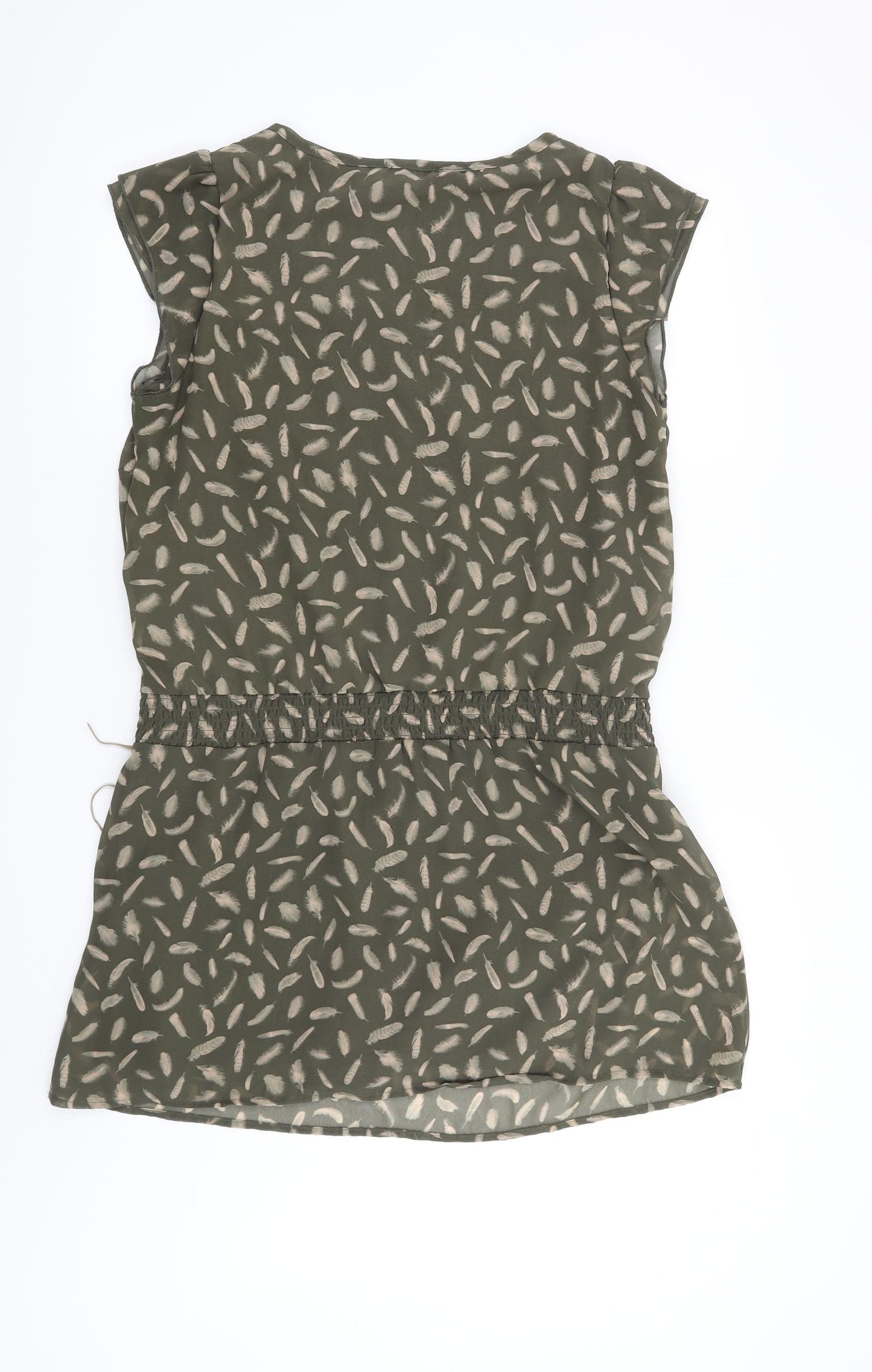 La Redoute Womens Green Geometric  Shift  Size 14  - Feather Print