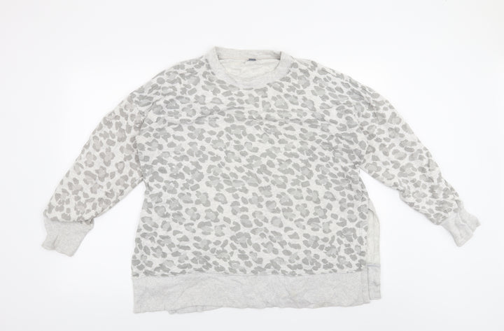 Preworn Womens Grey Animal Print  Pullover Sweatshirt Size M