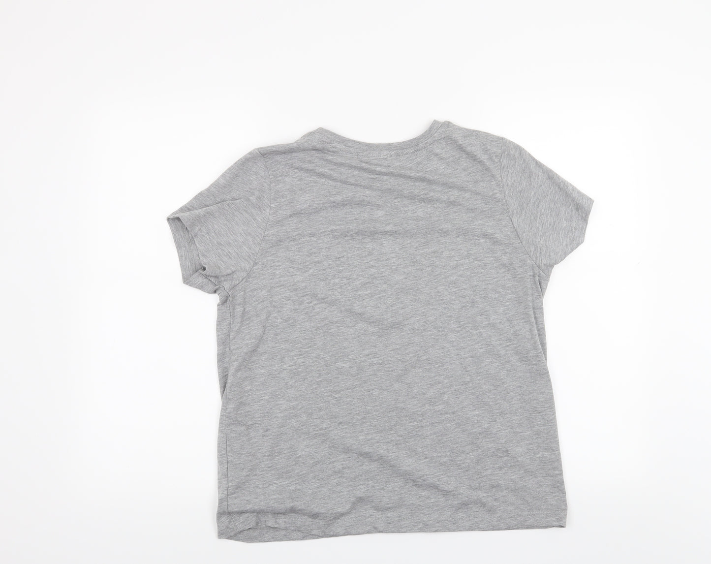 Primark Womens Grey   Basic T-Shirt Size 12  - Grumpy Cat I hope both teams lose