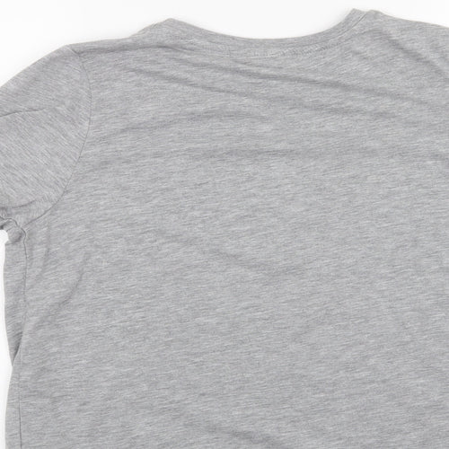 Primark Womens Grey   Basic T-Shirt Size 12  - Grumpy Cat I hope both teams lose