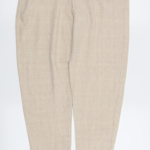 Plains & Prints Womens Beige Check  Trousers  Size XS L26 in