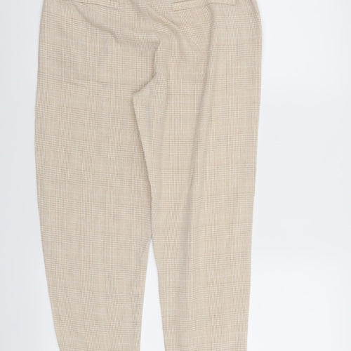 Plains & Prints Womens Beige Check  Trousers  Size XS L26 in