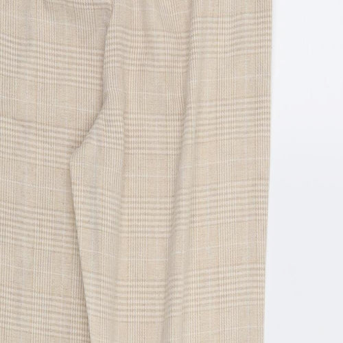 Plains & Prints Womens Beige Check  Trousers  Size XS L26 in