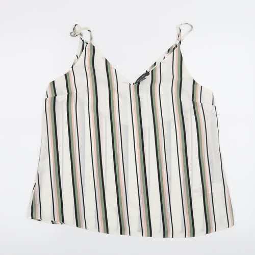Primark Womens White Striped  Basic Blouse Size 14