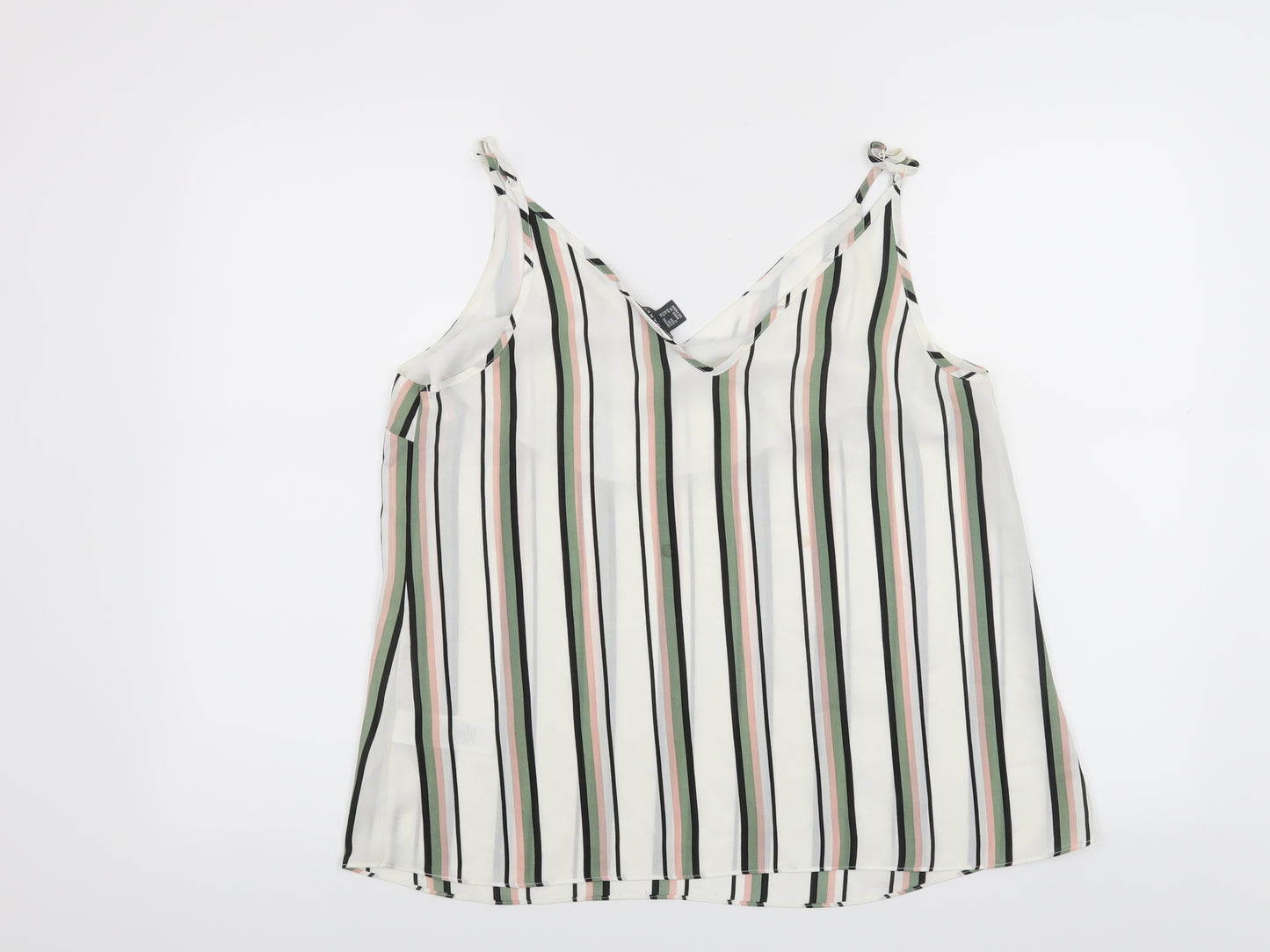 Primark Womens White Striped  Basic Blouse Size 14