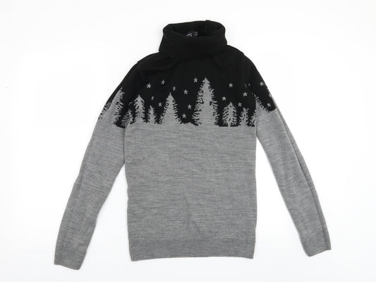Front view of Boohoo men’s grey jumper, size L