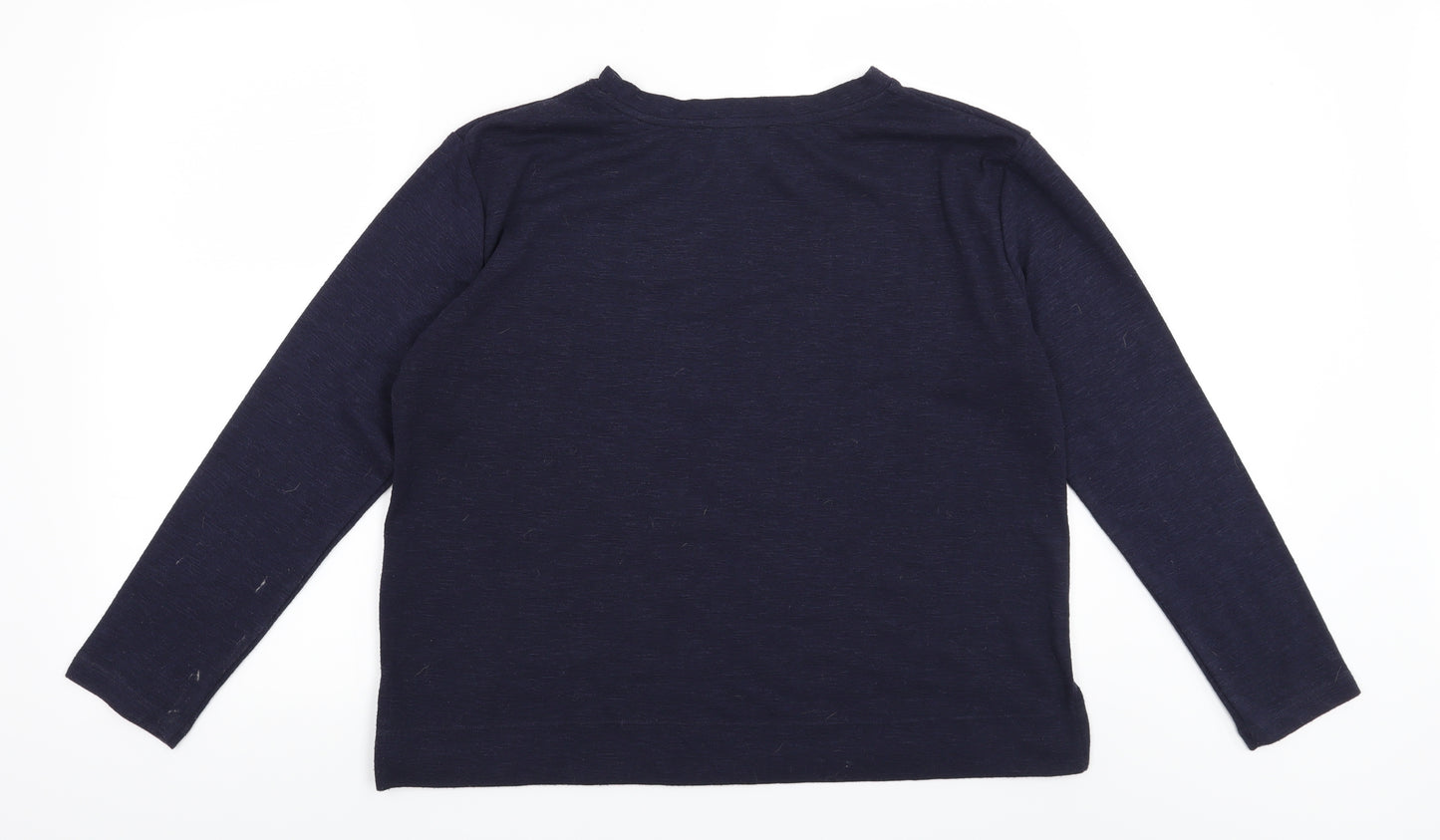 Marks and Spencer Womens Blue Floral  Pullover Sweatshirt Size 14