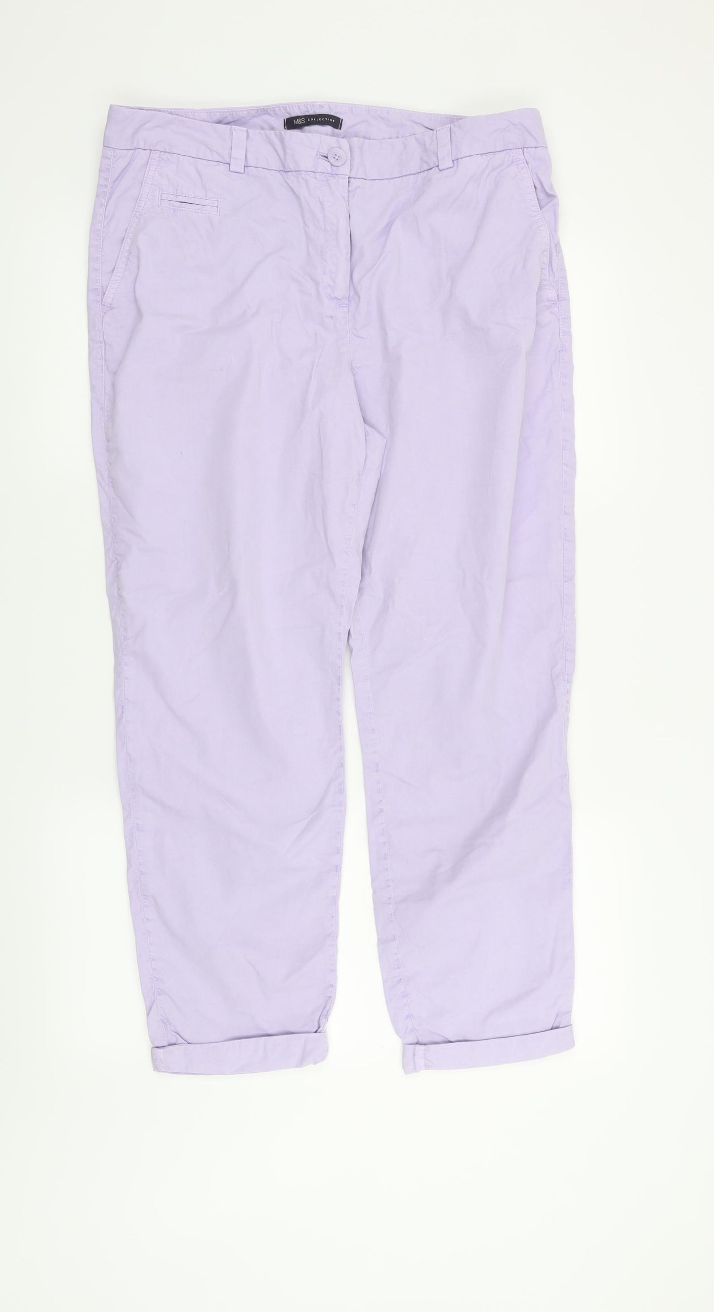 Marks and Spencer Womens Purple   Trousers  Size 14 L25 in