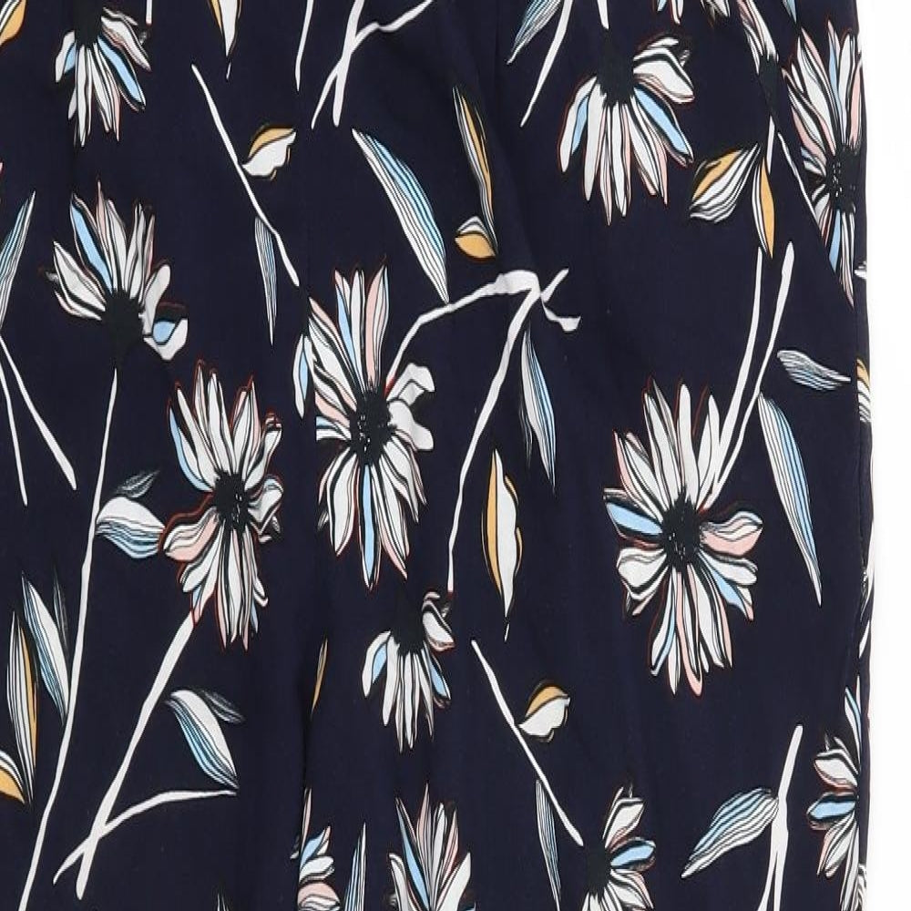 Dorothy Perkins Womens Blue Floral  Trousers  Size 12 L27 in