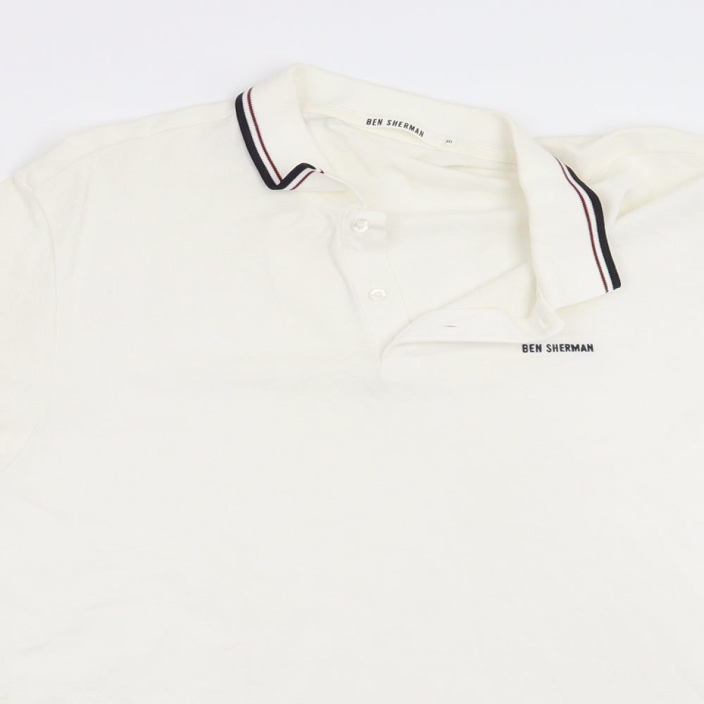 Ben Sherman Mens White    Polo Size 2XL