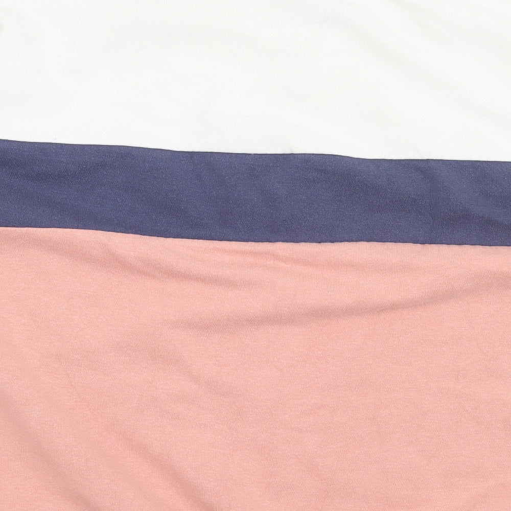 New Look Womens Pink Striped  Pullover Sweatshirt Size L