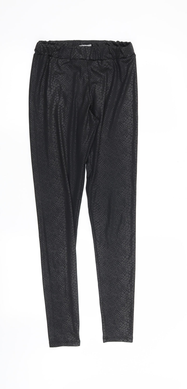 H&M Womens Black Animal Print Capri Leggings Size S L28 in