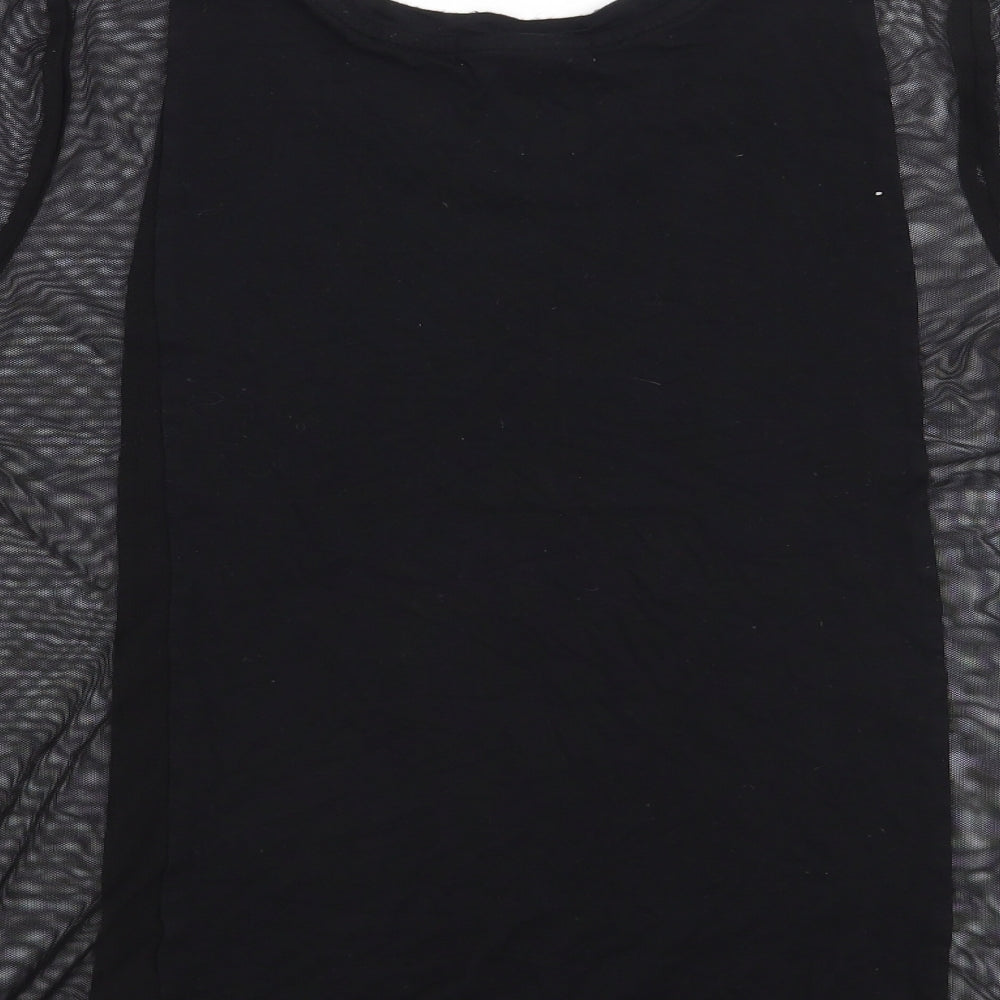 FOREVER 21 Womens Black   Basic T-Shirt Size S  - Mesh Panel