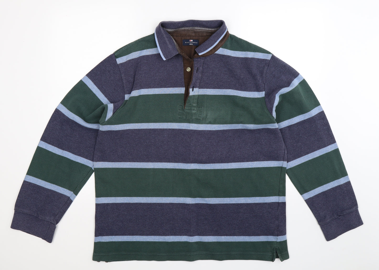 Blue Harbour Mens Multicoloured Striped Knit Pullover Jumper Size L